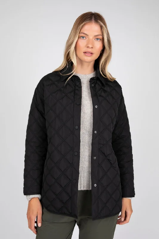 Aspen Quilted Shacket | Black