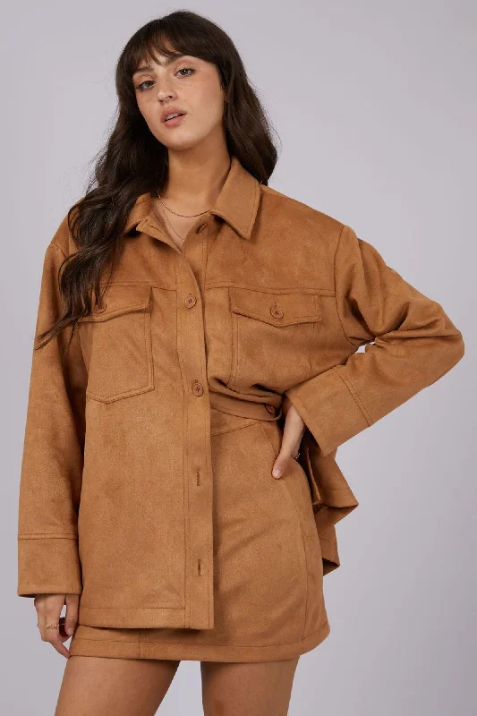 Dallas Seude Jacket | Tan