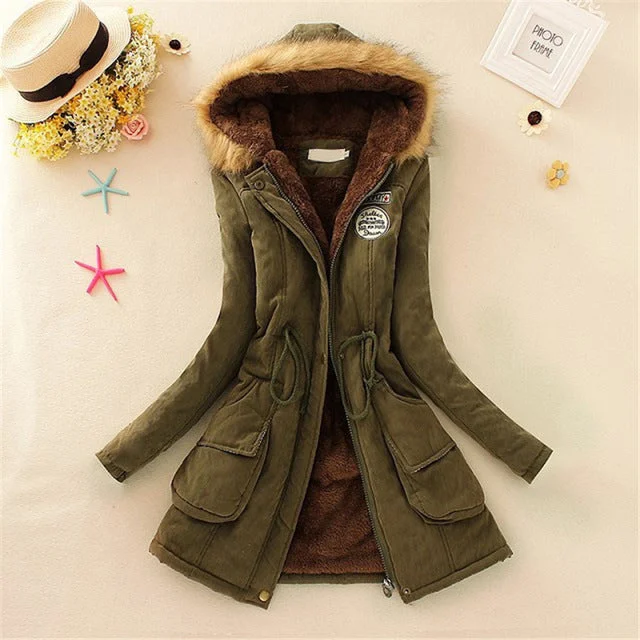 New Long Parkas Female Womens Winter Jacket Coat Thick Cotton Warm Jacket Womens Outwear Parkas Plus Size Fur Coat 2018