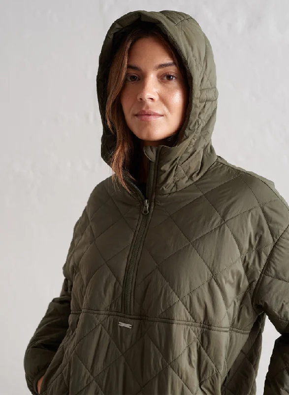 Oversized Quilted Anorak | Khaki