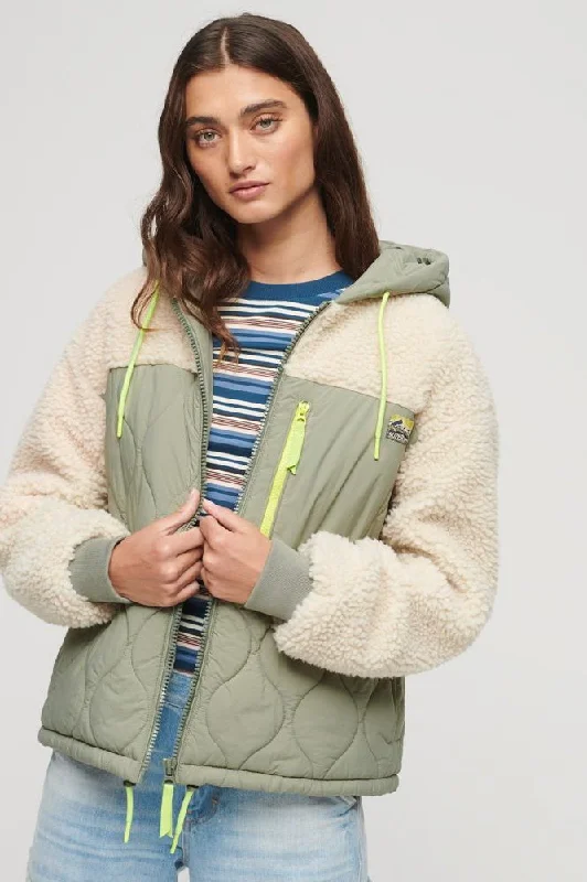 Sherpa Quilted Hybrid Jacket | Vintage Khaki