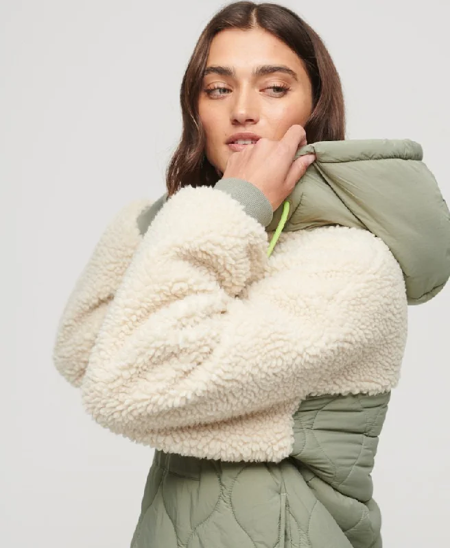 Sherpa Quilted Hybrid Jacket | Vintage Khaki