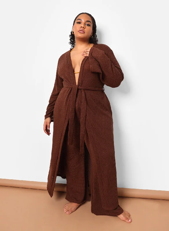 Genesis Knit Oversized Longline Duster - Chocolate