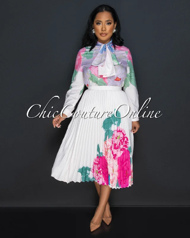 howell-pink-self-tie-blouse-pleated-midi-skirt-set