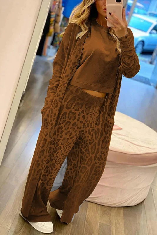 leopard-print-pocket-long-sleeve-cardigan-elastic-waist-pants-set