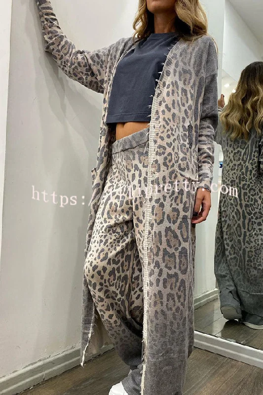 leopard-print-pocket-long-sleeve-cardigan-elastic-waist-pants-set