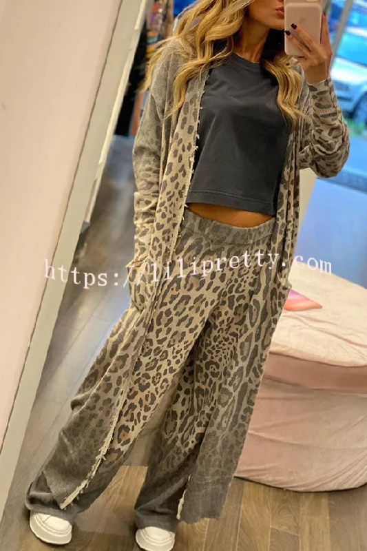 leopard-print-pocket-long-sleeve-cardigan-elastic-waist-pants-set