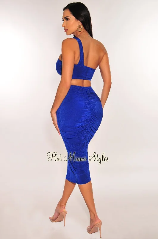 royal-blue-ribbed-shimmery-one-shoulder-ruched-back-skirt-two-piece-set