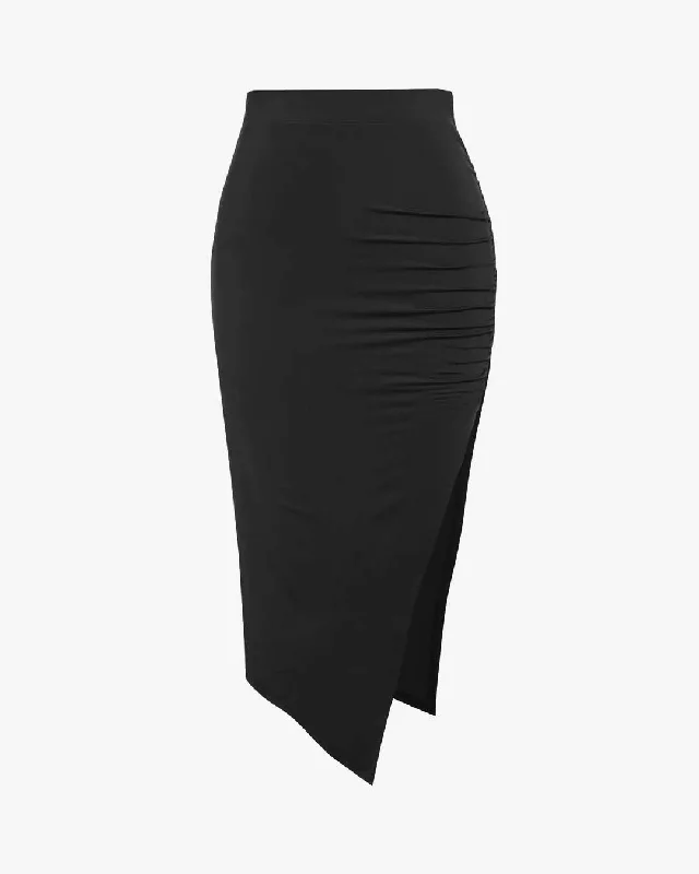 set-of-two-crop-top-with-high-waisted-side-split-skirt-in-black