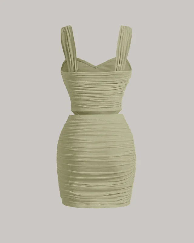 solid-ruched-cami-top-bodycon-skirt-in-green