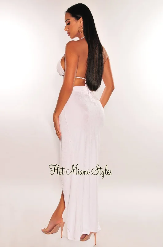 white-gold-ring-triangle-top-slit-skirt-two-piece-set