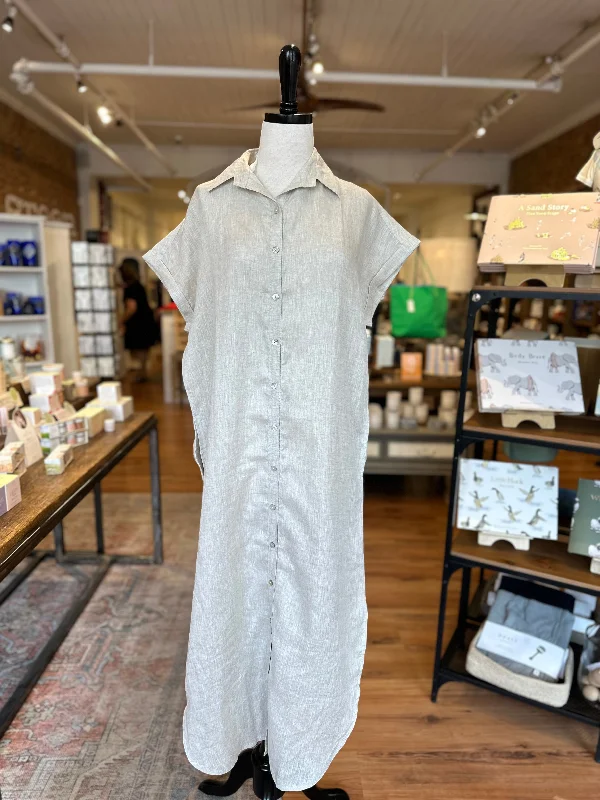 Bri Linen Dress in Sand