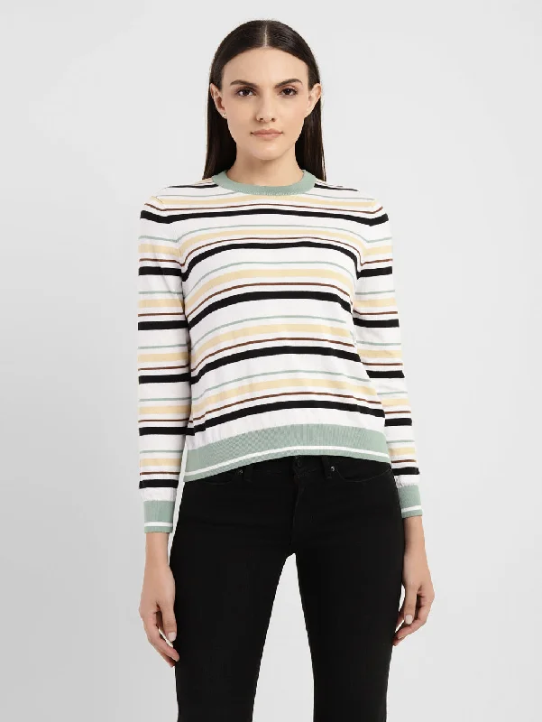 Women's Striped Round Neck Sweater