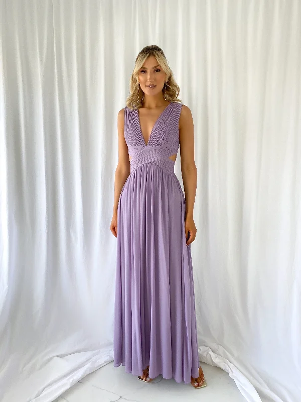 Edina Cut Out Maxi Dress - Lavender