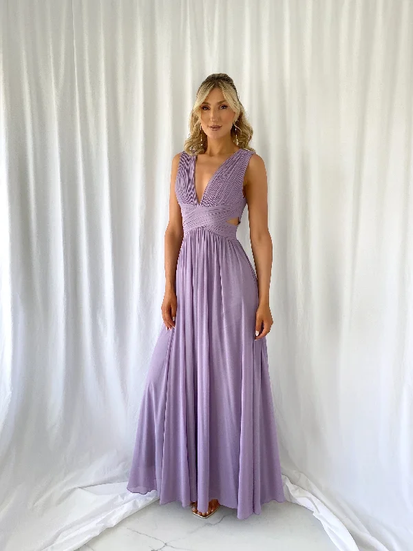 Edina Cut Out Maxi Dress - Lavender