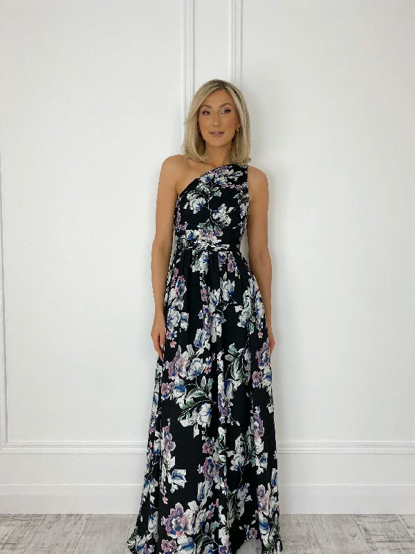 Saoirse One Shoulder Maxi Dress - Black