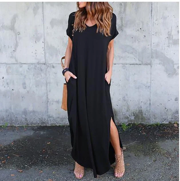 Short Sleeve Maxi Dress.