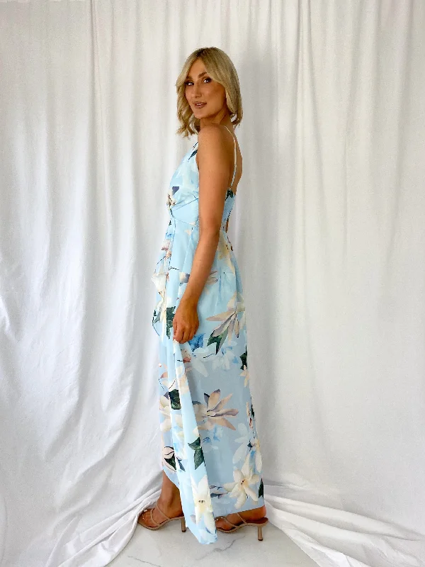 Daisy Floral Maxi Dress - Light Blue