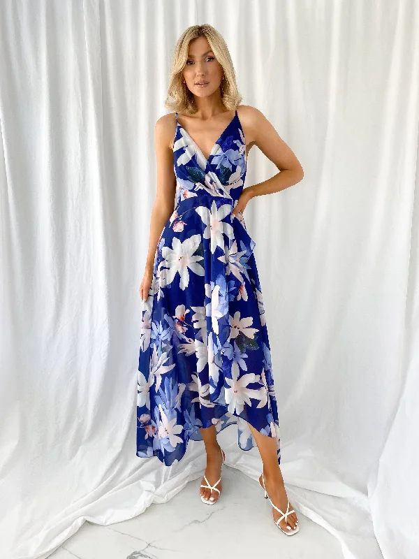 Daisy Floral Maxi Dress - Navy