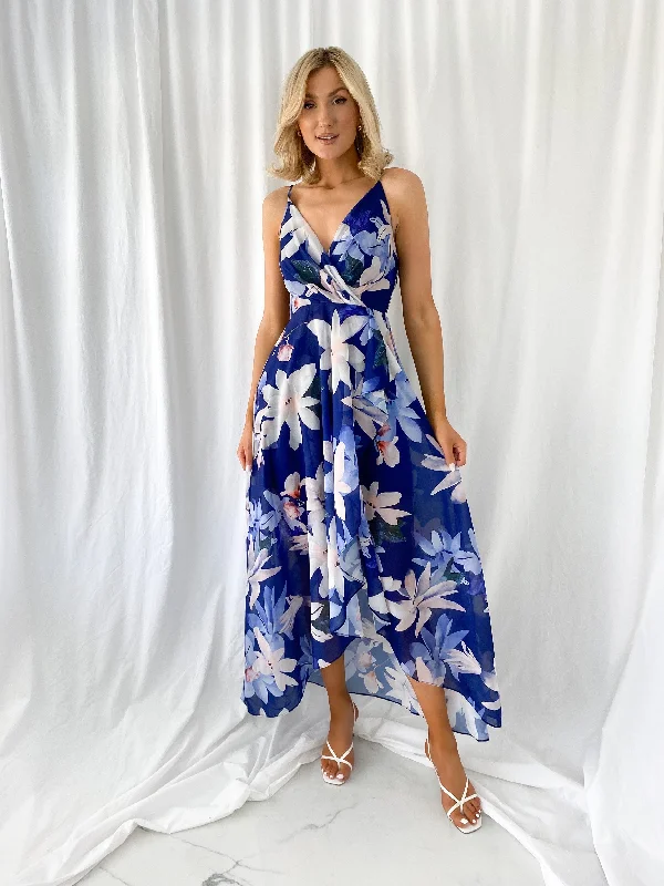 Daisy Floral Maxi Dress - Navy