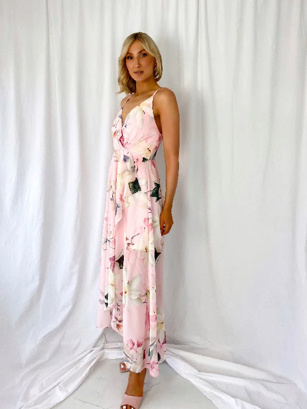 Daisy Floral Maxi Dress - Pink