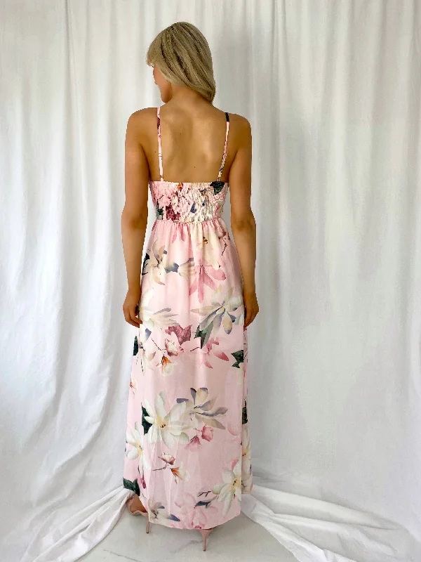 Daisy Floral Maxi Dress - Pink