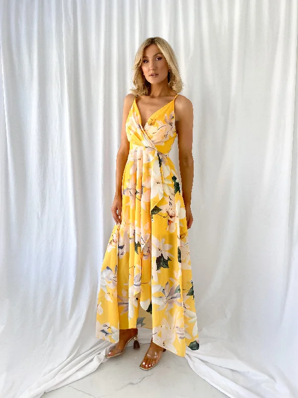 Daisy Floral Maxi Dress - Yellow