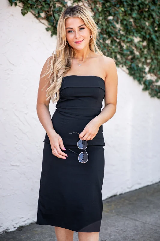 This Isn't Goodbye Black Strapless Mini Dress FINAL SALE