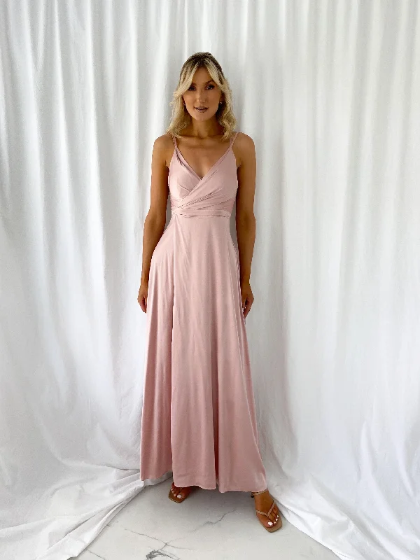 Virginie Strappy Maxi Dress - Old Rose