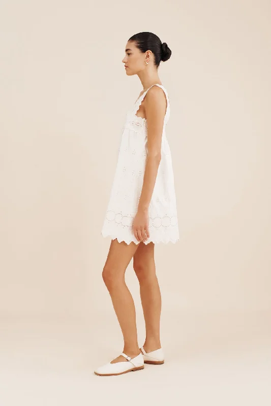 AMELIA SHIFT MINI DRESS - VINTAGE WHITE