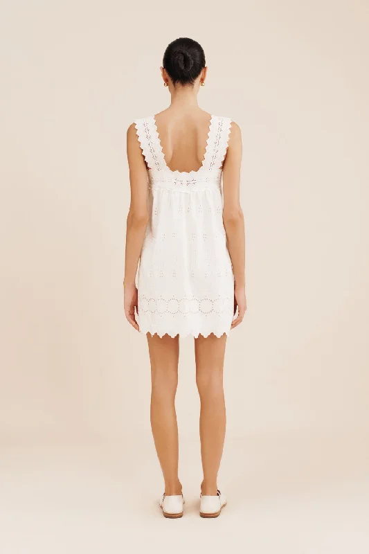 AMELIA SHIFT MINI DRESS - VINTAGE WHITE