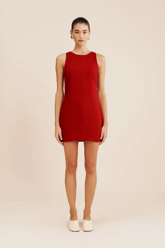 ELLEN MINI DRESS - CHERRY