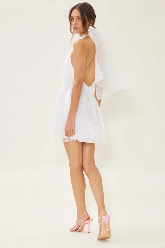 Organza halter mini dress