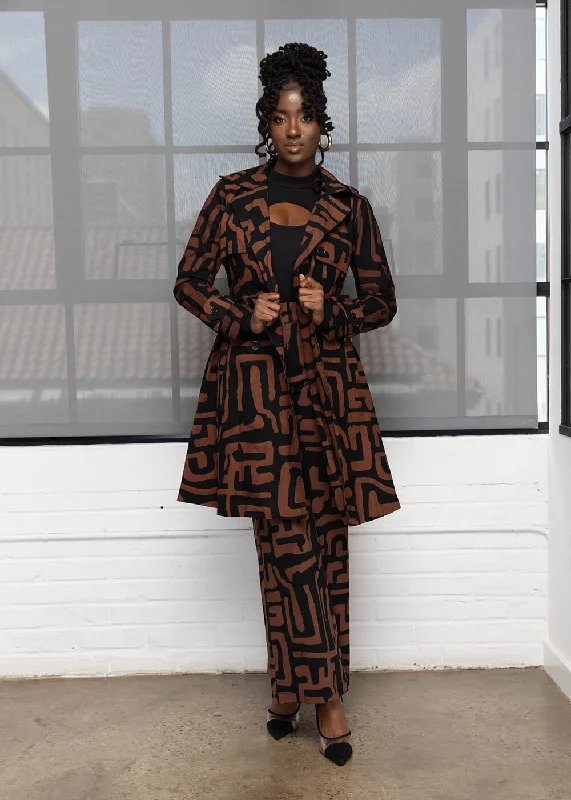 adesina-womens-african-print-utility-trench-coat-espresso-geometric