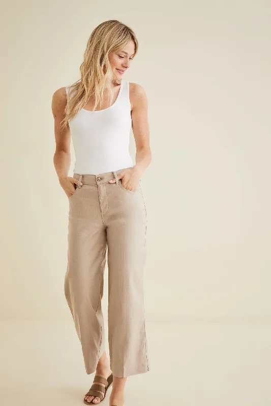 Annabelle Wide Leg Cropped Pant - Dover