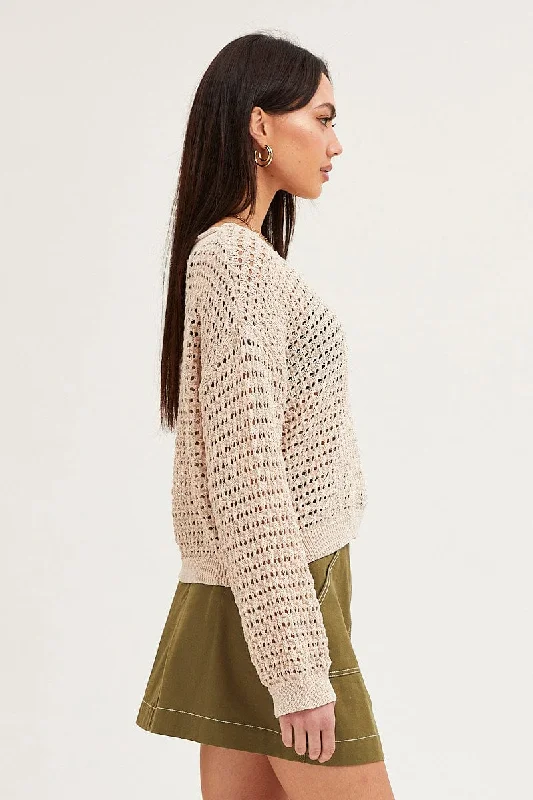 beige-knit-top-long-sleeve-round-neck-crochet-kn1600-41jb