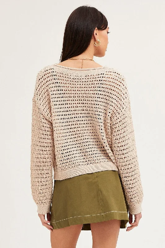 beige-knit-top-long-sleeve-round-neck-crochet-kn1600-41jb