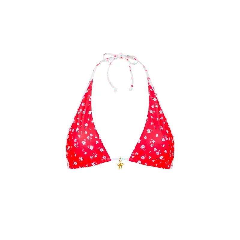 Bind Tie Halter Bikini Top - Cherry Cove