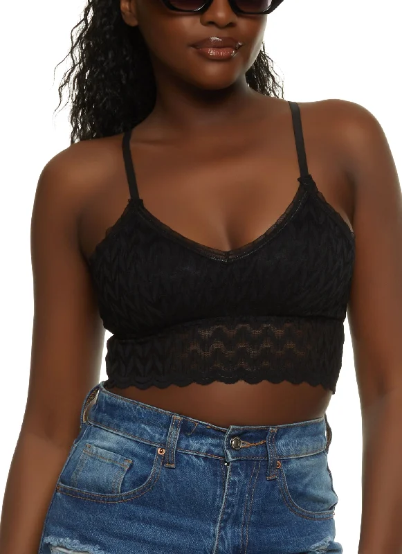 Scalloped Trim Lace Bralette Top