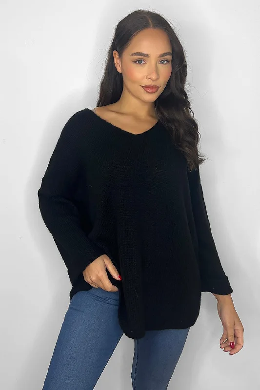 black-v-neck-relaxed-fit-pullover