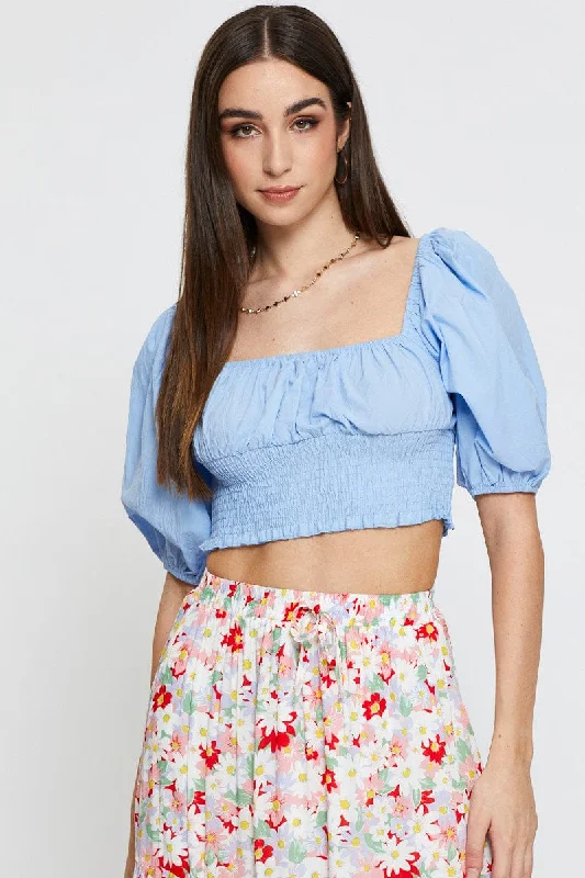 blue-crop-top-short-sleeve-shirred-waist-wc1011-34k