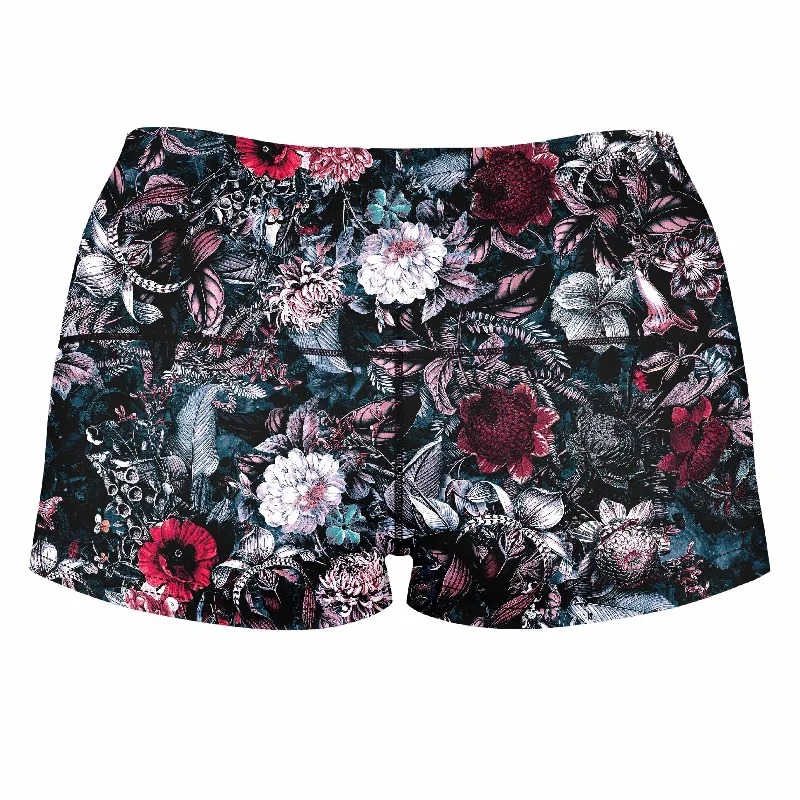 blue-garden-high-waisted-womens-shorts