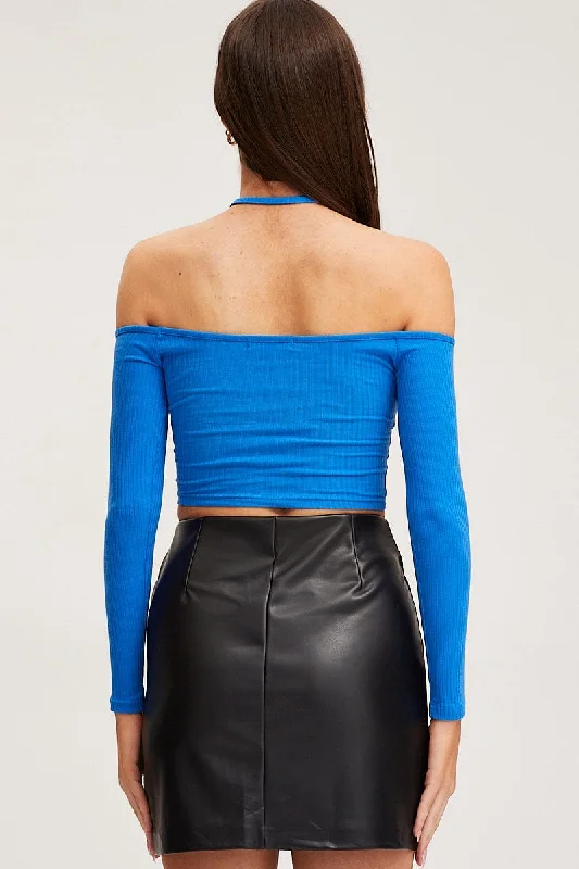 blue-jersey-crop-top-long-sleeve-halter-neck-jc1818-84sb