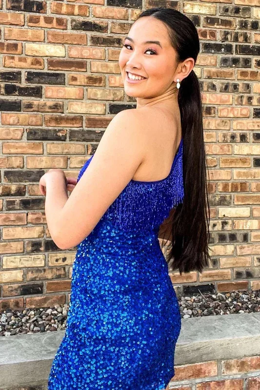 blue-sequin-one-shoulder-fringe-short-party-dress