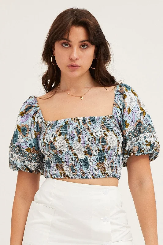 boho-print-rayon-half-sleeve-shirred-cropped-top-wc1009bx-47w