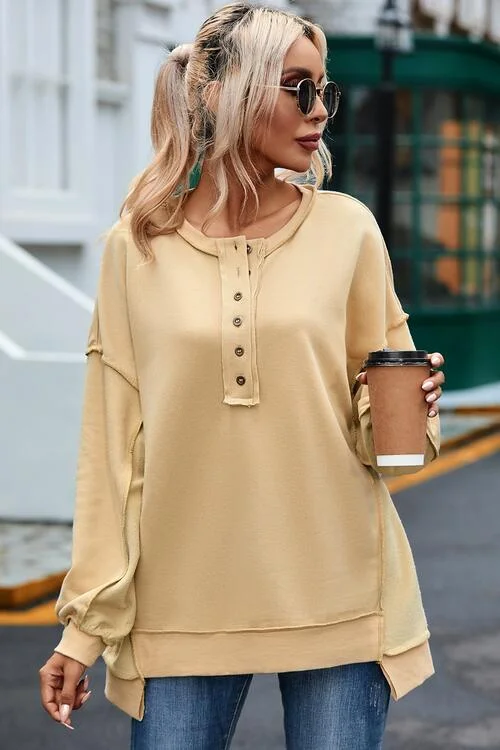 buttoned-dropped-shoulder-sweatshirt