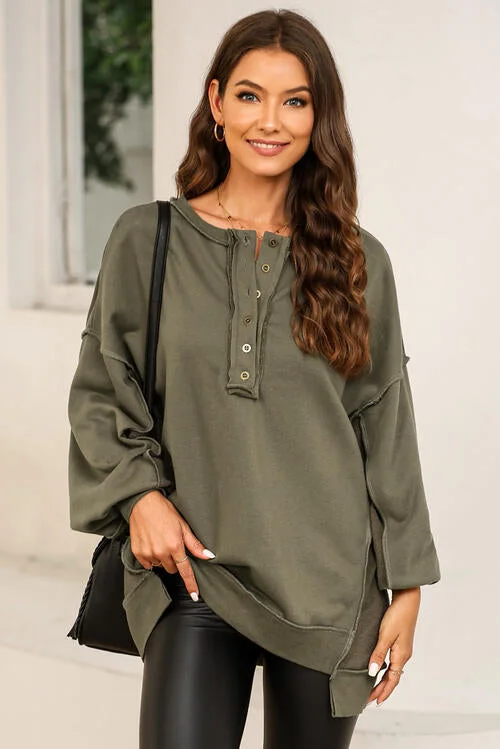 buttoned-dropped-shoulder-sweatshirt