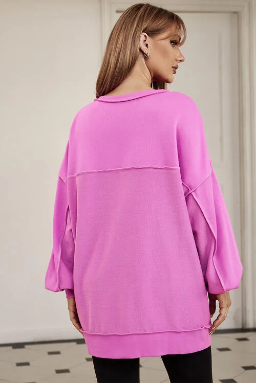 buttoned-dropped-shoulder-sweatshirt