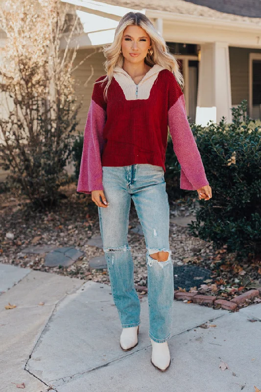 Cafe Patio Color Block Sweater