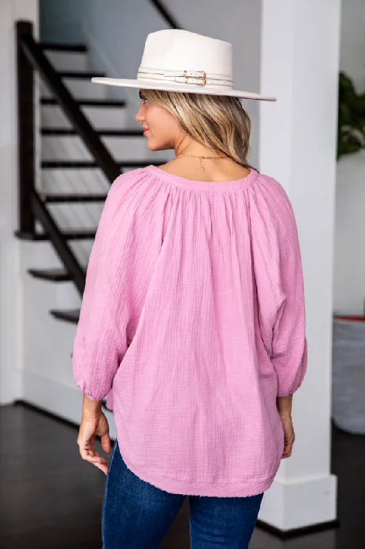 capture-a-memory-mauve-henley-gauze-blouse